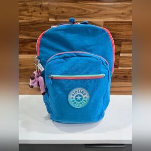 Kipling Backpack BlueTurquoise Large Laptop School Seoul NEW